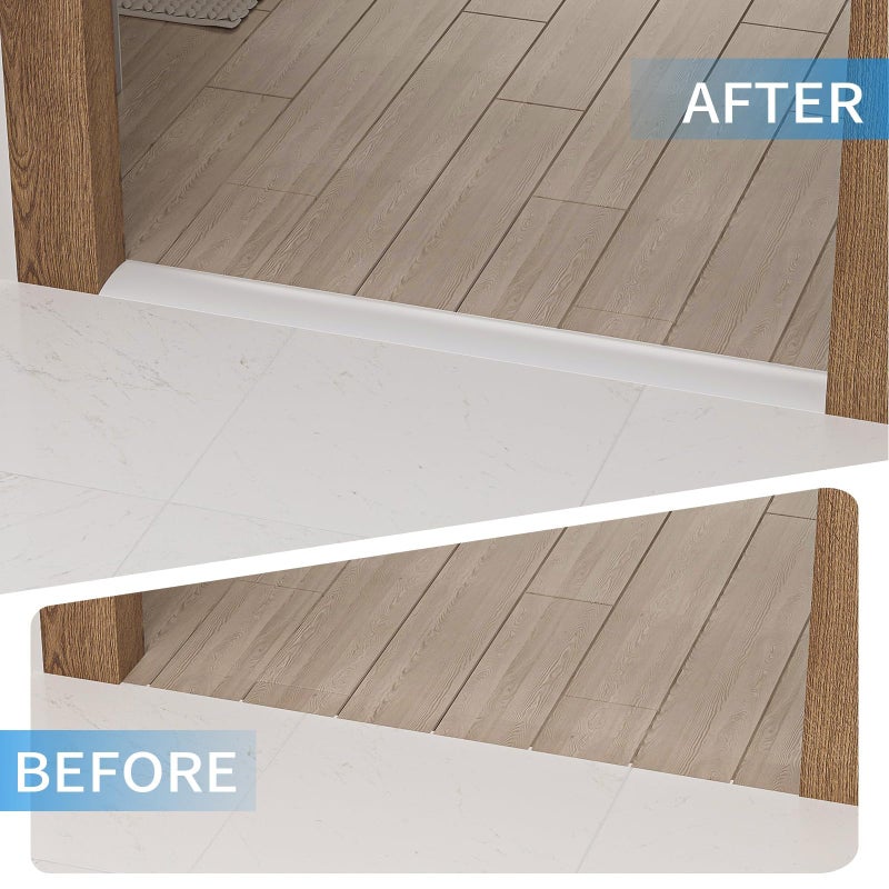 Greymond Floor Transition Strip Cover Strips, Self Adhesive Vinyl Flooring Transitions Divider for Carpet,Threshold,Floor Tiles and Gaps, 20FTx1.57in(White) - Image 5